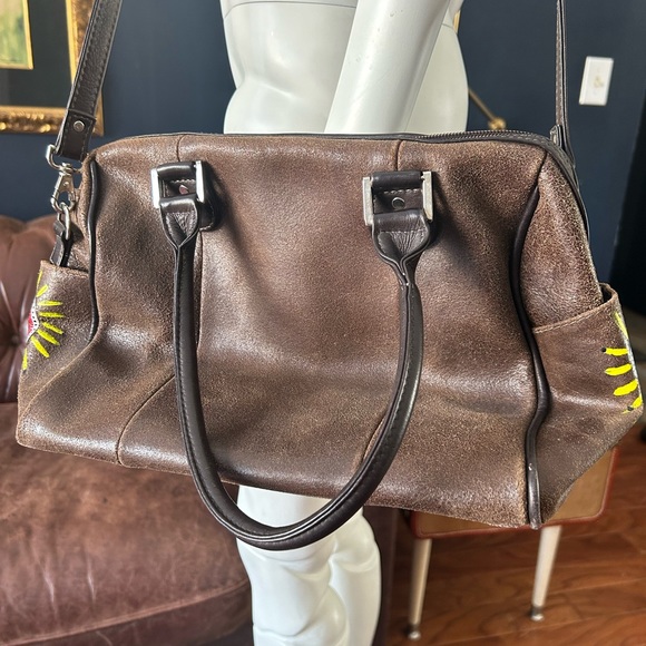 SOLDSOLDSOLD Leather hand painted vintage Piel bag - Picture 9 of 10